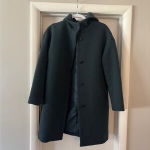 Uniqlo Women's Green Hooded Pea Coat